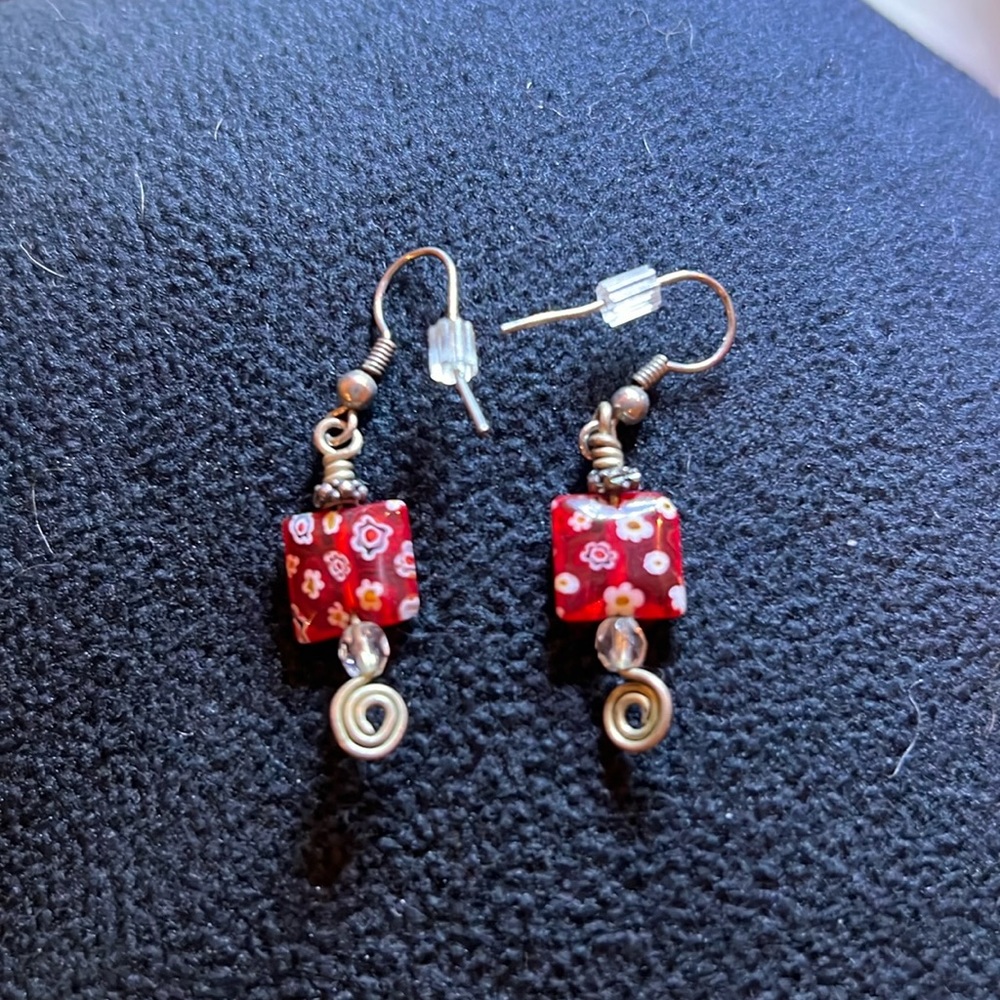 Cute Dangling Millefiori Earrings